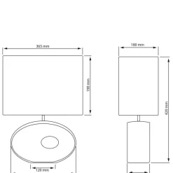 Aneta Lighting pöytävalaisin Ellipse musta/beige