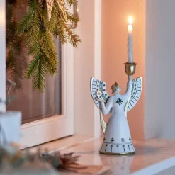 Bloomingville kynttilänjalka Evangeline valkoinen