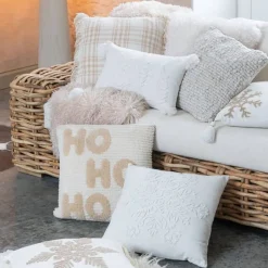 Koristetyyny Snoflake 45x45 cm valkoinen/beige