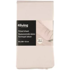 4Living muotoonommeltu lakana 90x200 + 25 cm beige