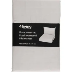 4Living pussilakanasetti Ella 150x210 cm harmaa