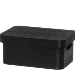 4Living puulaatikko kannella 25x17x11 cm musta