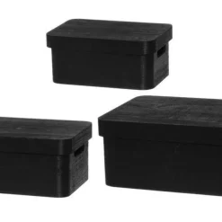 4Living puulaatikko kannella 25x17x11 cm musta