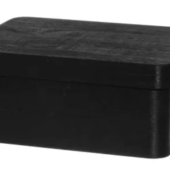 4Living puulaatikko kannella 30x21x13 cm musta