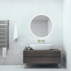 Mirrors and More peili Aura LED-valolla Ø60 cm peililasi IP4