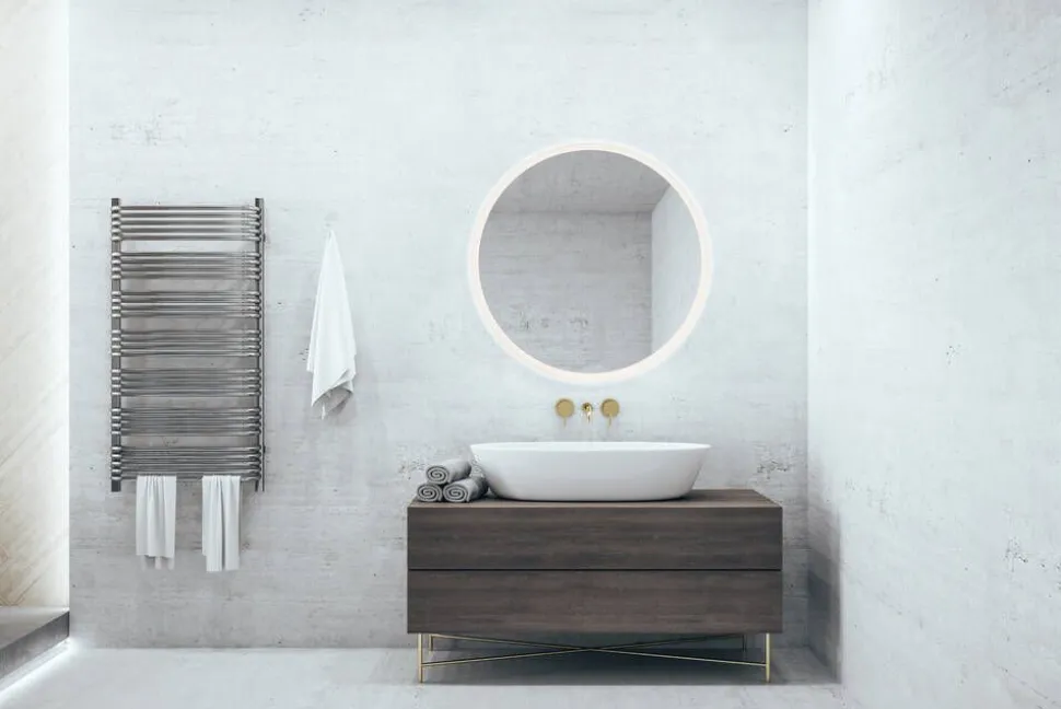 Mirrors and More peili Aura LED-valolla Ø60 cm peililasi IP4