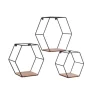 Mirrors and More seinähylly Chiara musta/puu 3-pack