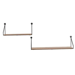 Mirrors and More seinähylly Dana musta/puu 2-pack