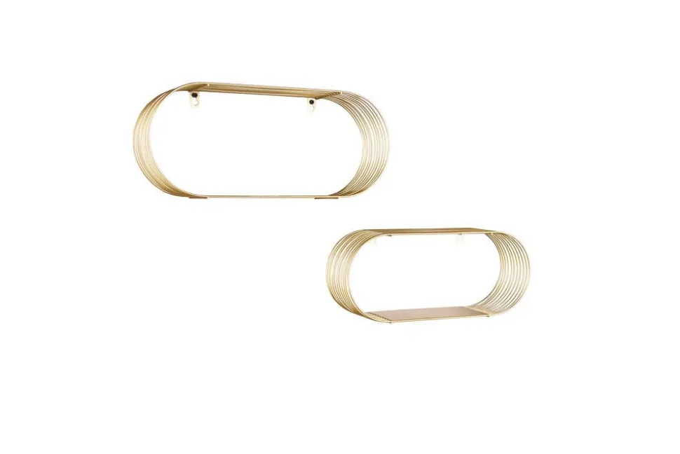 Mirrors and More seinähyllysetti Joyce 2-pack kulta