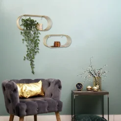 Mirrors and More seinähyllysetti Joyce 2-pack kulta