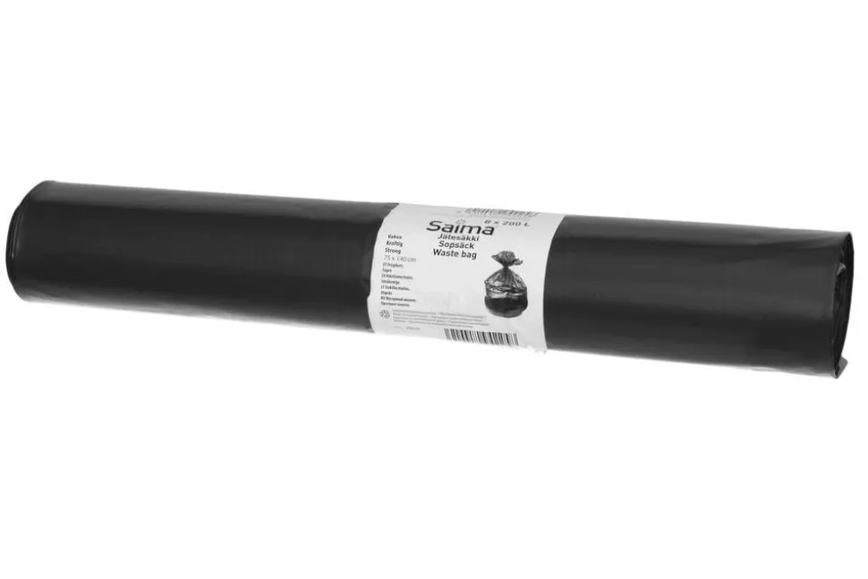 Nord Clean jätesäkki vahva 200 l musta 8 kpl