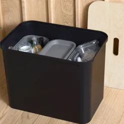 Smartstore Collect lajitteluastiasetti vanerikannella 76 L musta