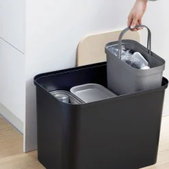 Smartstore Collect lajitteluastiasetti vanerikannella 76 L musta