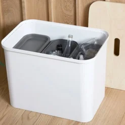 Smartstore Collect lajitteluastiasetti vanerikannella 76 L valkoinen