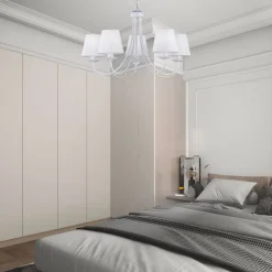 Trio Lighting kattokruunu Cortez 5-os E14 mattavalkoinen