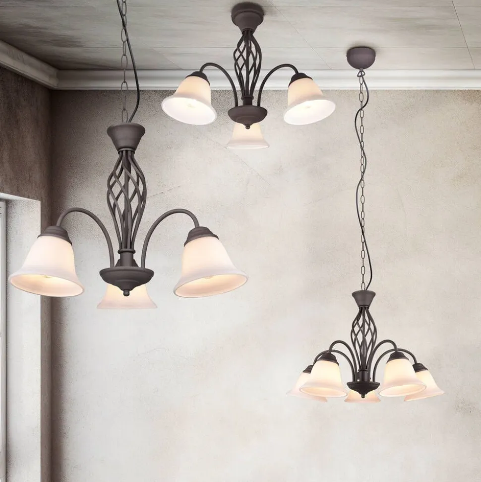 Trio Lighting kattokruunu Rustica 3-os E27 rustiikki