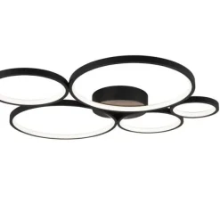 Trio Lighting kattovalaisin Rondo LED 5-os mattamusta
