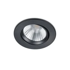 Trio Lighting LED alasvalo Pamir mattamusta pyöreä