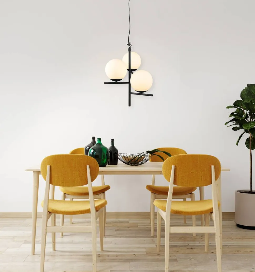 Trio Lighting riippuvalaisin Pure 3-os E14 mattamusta