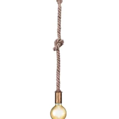 Trio Lighting riippuvalaisin Rope 1-os E27 antiikkimessinki
