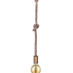 Trio Lighting riippuvalaisin Rope 1-os E27 antiikkimessinki