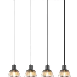 Trio Lighting riippuvalaisin Tarifa 4-os E27 mattamusta/krom