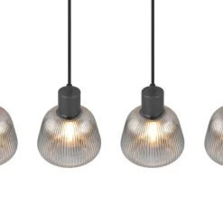 Trio Lighting riippuvalaisin Tarifa 4-os E27 mattamusta/krom