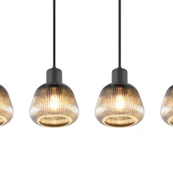 Trio Lighting riippuvalaisin Tarifa 4-os E27 mattamusta/krom