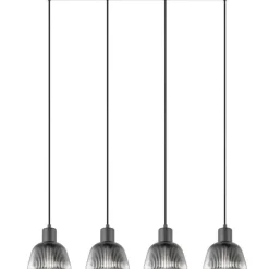 Trio Lighting riippuvalaisin Tarifa 4-os E27 mattamusta/krom