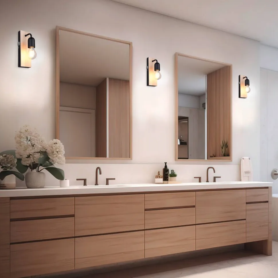 Trio Lighting seinävalaisin Arturo H2O 1-os E27 puu/mattamus