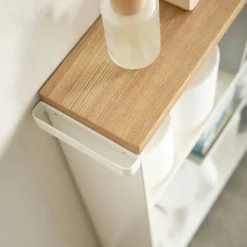 Yamazaki kapea hyllykkö pyörillä Tower valkoinen