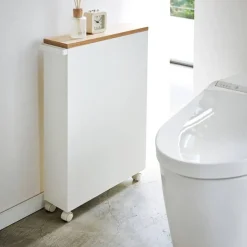 Yamazaki kapea hyllykkö pyörillä Tower valkoinen